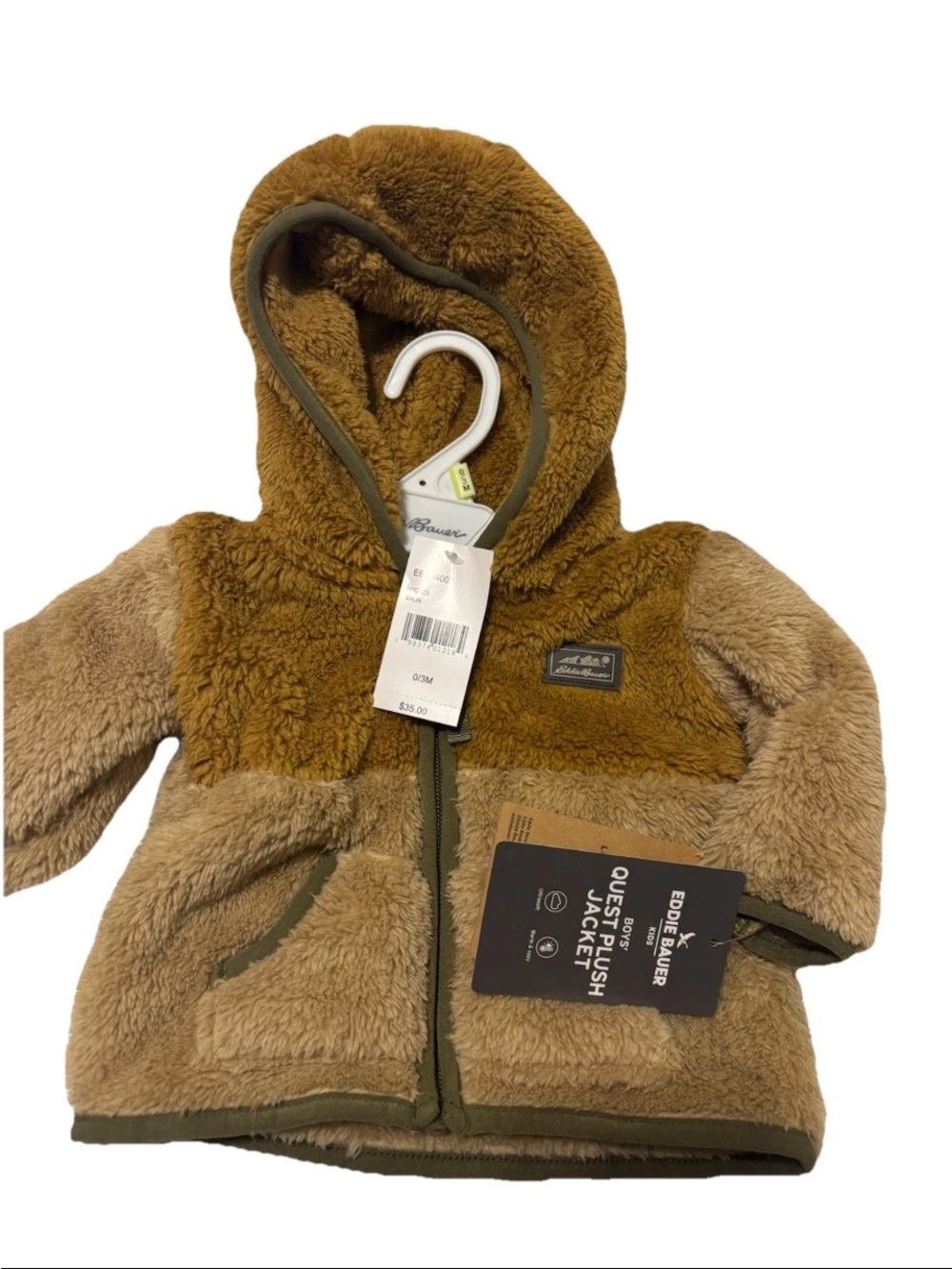 Brand new! Eddie Bauer Brown & Tan Sherpa Hooded Puffer Jacket - Kids